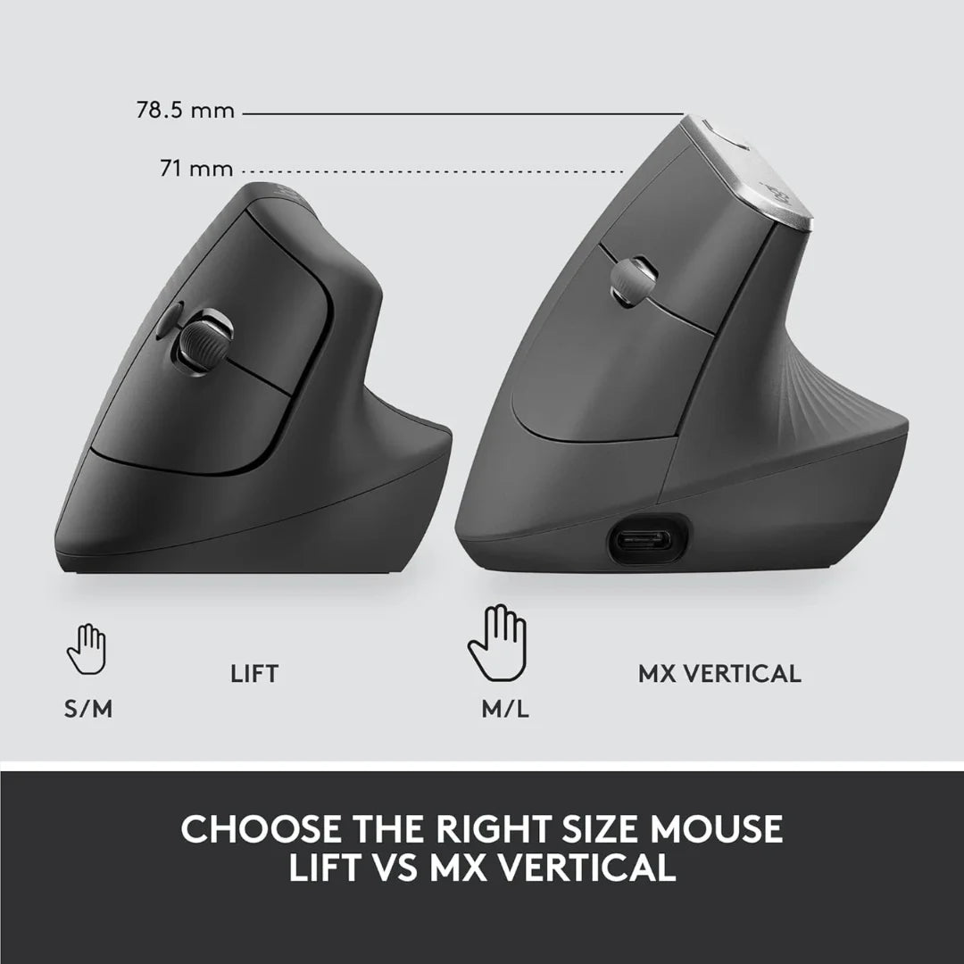 Vertical Ergonomic Mouse Logitech Lift for Business