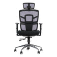 The product is an ergonomic office chair, specifically the Trex model. The chair features a modern design with a mesh back for breathability, adjustable armrests, and a cushioned seat, all supported by a five-point base with wheels for mobility.