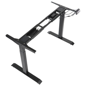The product is a standing desk frame, specifically the Prato 04 model. The image shows a black metal frame designed to support a desktop, featuring adjustable height capabilities. The frame includes a control panel for height adjustment and has a sturdy base for stability.