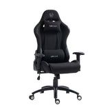 The product is an ergonomic gaming office chair, specifically the UVI Chair model. The chair features a sleek black design with a high backrest, padded seat, and adjustable armrests. It also includes a lumbar support pillow for added comfort during long gaming or work sessions.