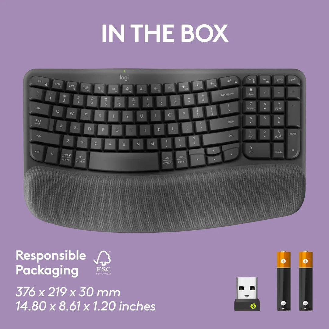Wireless Ergonomic Keyboard Logitech Wave Keys