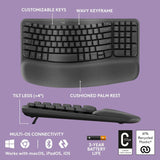 Wireless Ergonomic Keyboard Logitech Wave Keys
