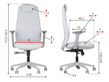 SELLA – Grey / grey frame – Dimensions and adjustment ranges