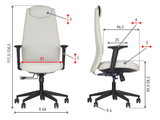 SELLA – Beige / black frame – Dimensions and adjustment ranges