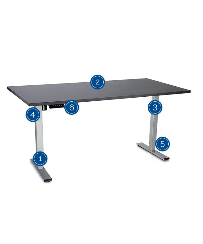 Height-Adjustable Desk Classic 2 - Straight Edge