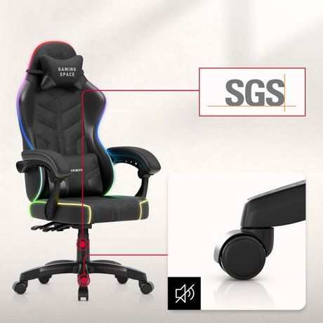 Huzaro Force 2.7 RGB Black velour gaming chair - image 6