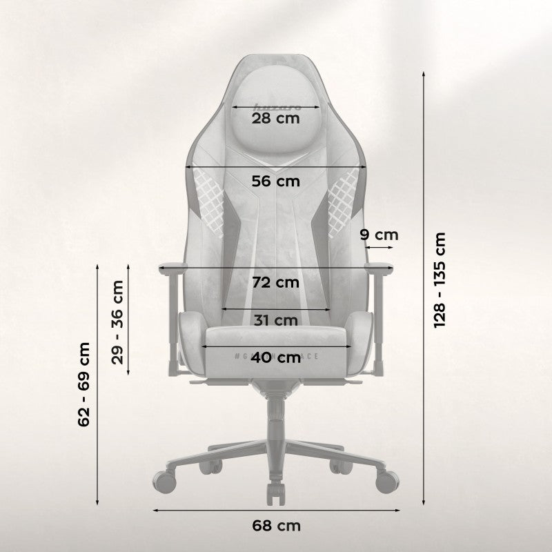 Huzaro Force 8.3 Grey Suede Gaming Chair - image 8