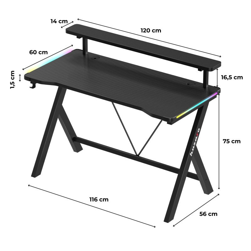 Huzaro Hero 1.9 RGB gaming desk 120 cm - image 13