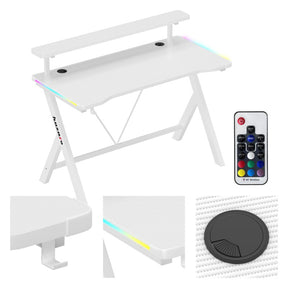 Huzaro Hero 1.9 RGB White 120 cm gaming desk - image 1