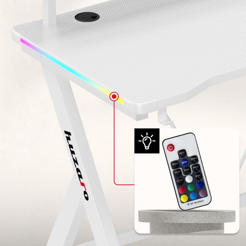 Huzaro Hero 1.9 RGB White 120 cm gaming desk - image 14