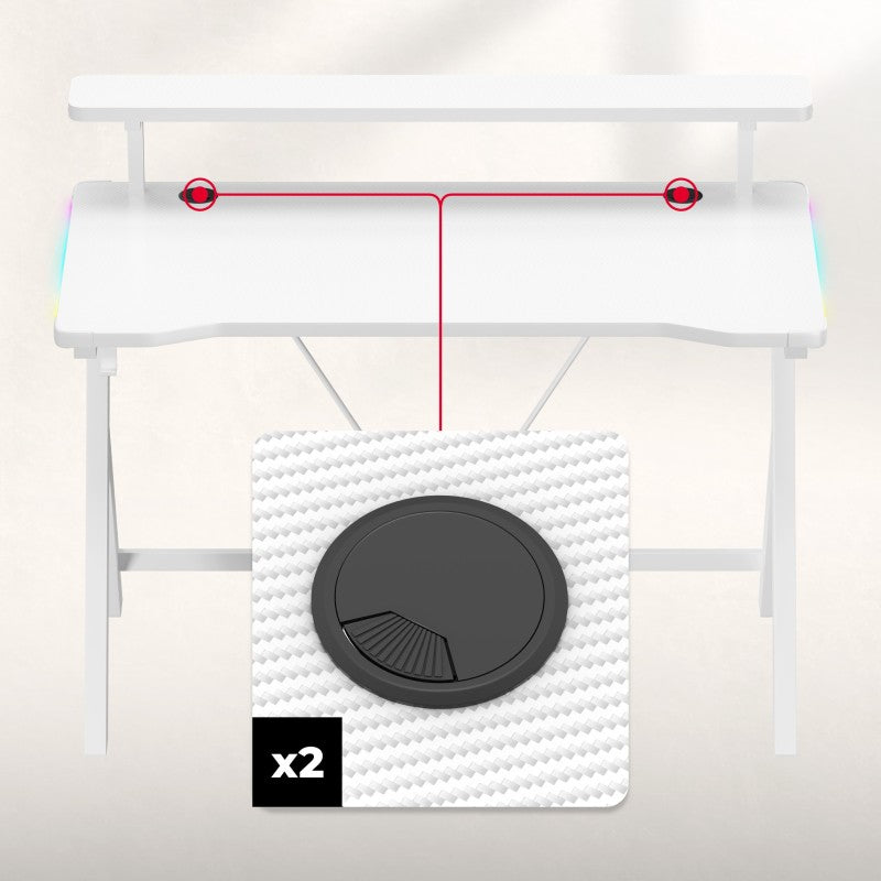 Huzaro Hero 1.9 RGB White 120 cm gaming desk - image 16