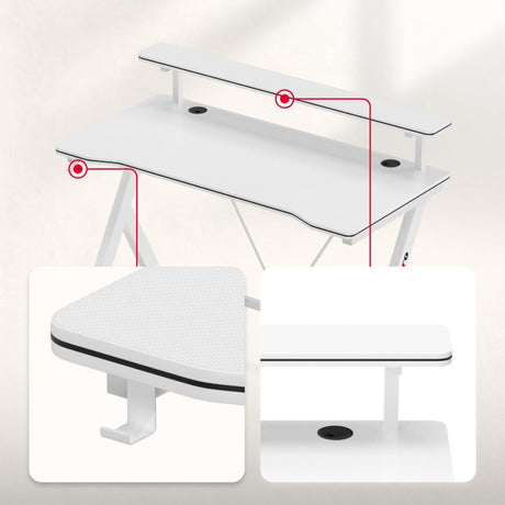 Huzaro Hero 1.9 White 120 cm gaming desk - image 3