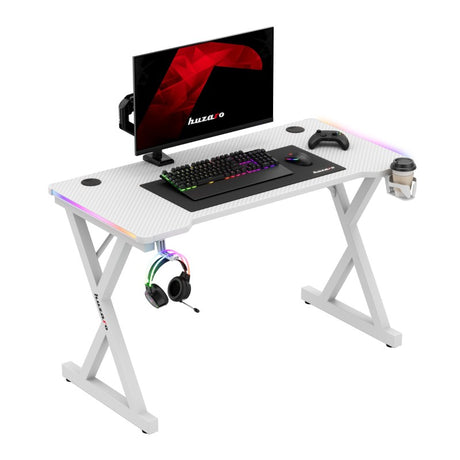 Huzaro Hero 2.3 RGB White 120 cm gaming desk - image 7