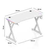 Huzaro Hero 2.3 RGB White 120 cm gaming desk - image 10
