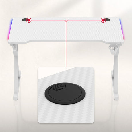 Huzaro Hero 2.3 RGB White 120 cm gaming desk - image 11