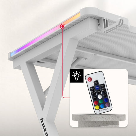 Huzaro Hero 2.3 RGB White 120 cm gaming desk - image 13