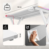 Huzaro Hero 2.3 RGB White 120 cm gaming desk - image 14