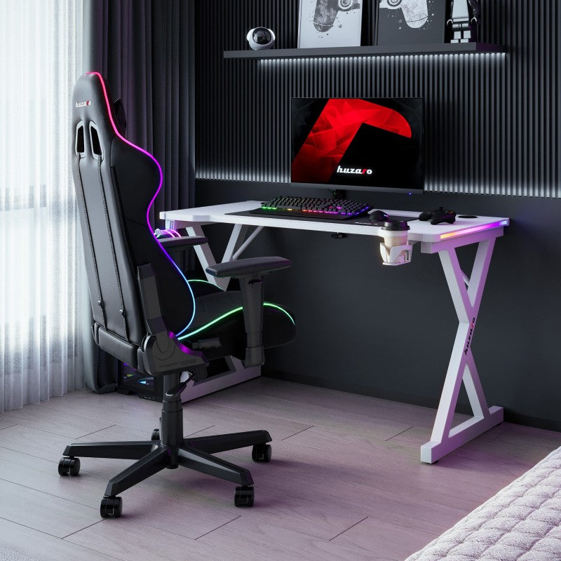 Huzaro Hero 2.3 RGB White 120 cm gaming desk - image 19