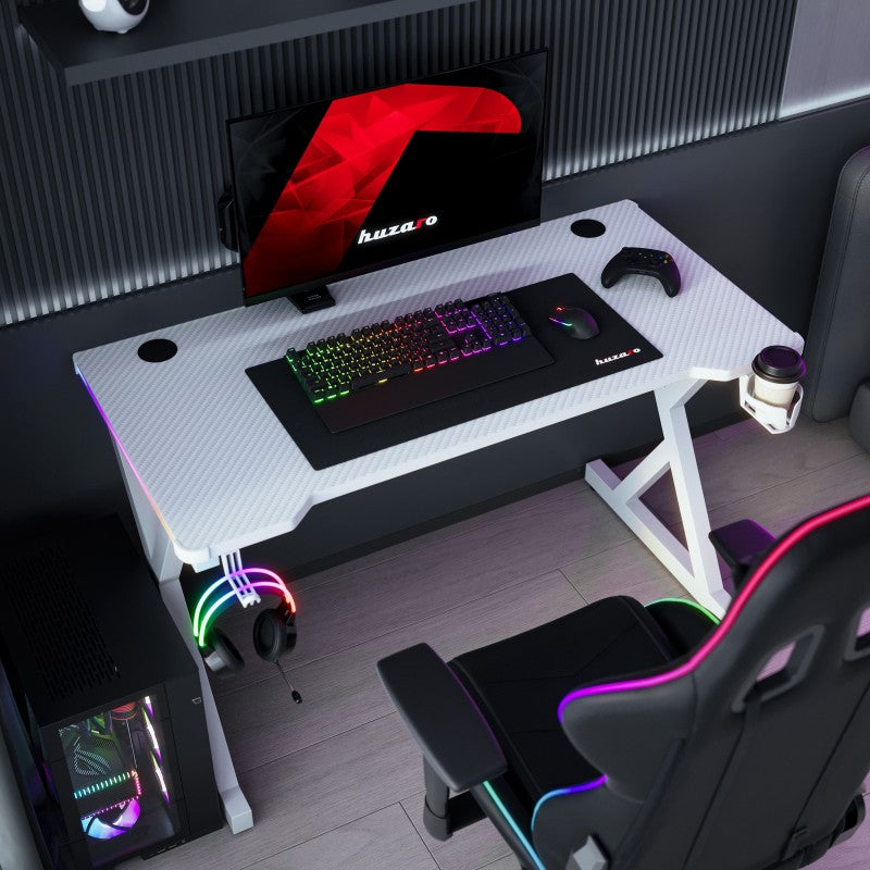 Huzaro Hero 2.3 RGB White 120 cm gaming desk - image 20