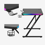 Huzaro Hero 2.5 RGB Black 120 cm gaming desk - image 12