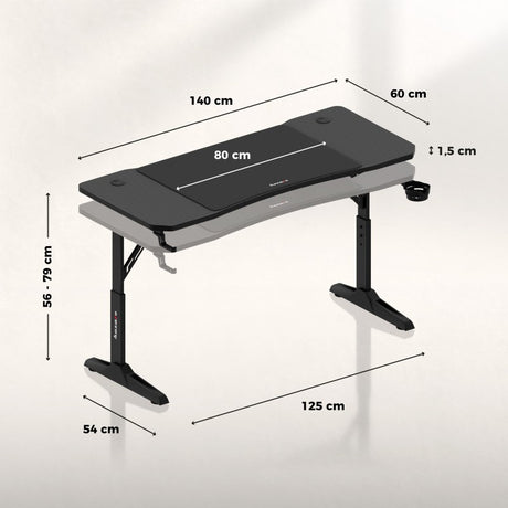 Huzaro Hero 3.6 gaming desk Black - image 14