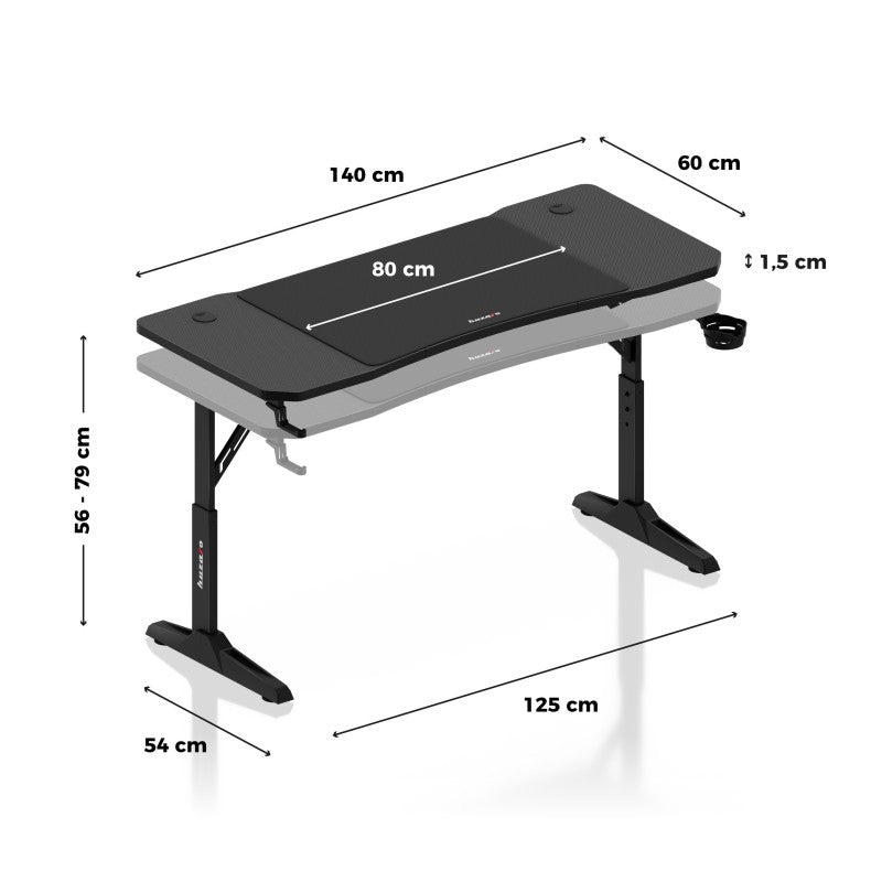 Huzaro Hero 3.6 gaming desk Black - image 15