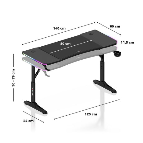 Huzaro Hero 3.6 RGB Black gaming desk - image 14