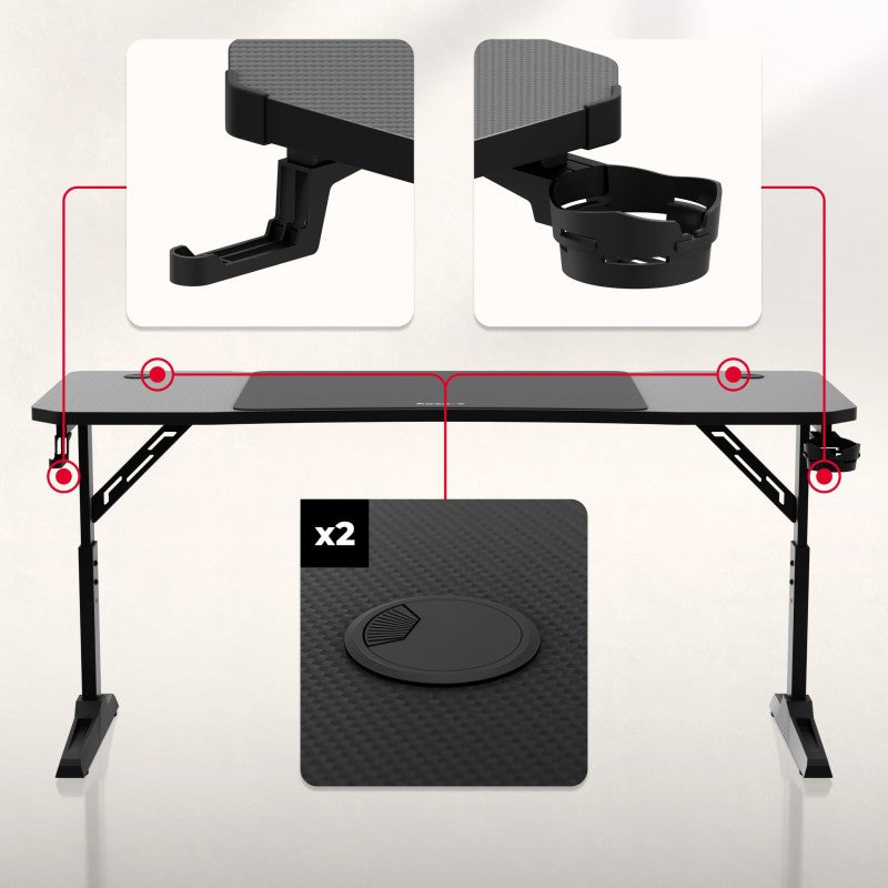 Huzaro Hero 4.6 Black 160 cm gaming desk - image 3