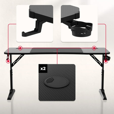 Huzaro Hero 4.6 Black 160 cm gaming desk - image 3