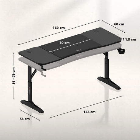 Huzaro Hero 4.6 Black 160 cm gaming desk - image 20