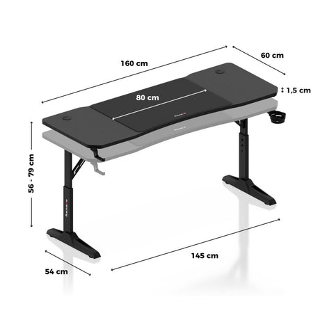 Huzaro Hero 4.6 Black 160 cm gaming desk - image 21