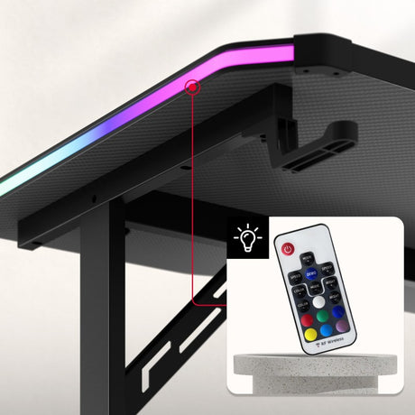 Huzaro Hero 4.6 RGB Black 160 cm gaming desk - image 3