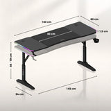 Huzaro Hero 4.6 RGB Black 160 cm gaming desk - image 20