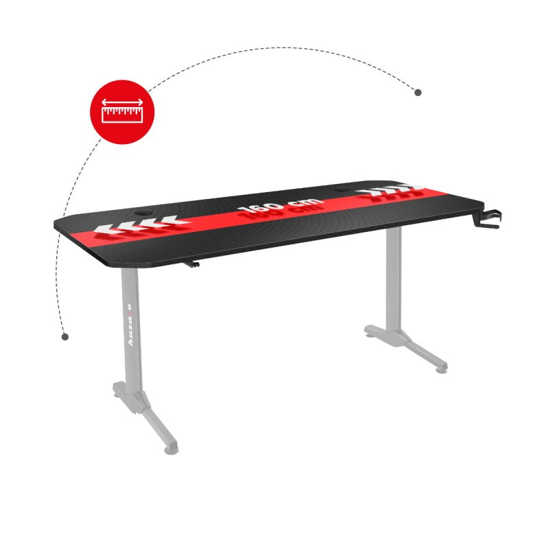 Huzaro Hero 4.7 Black 160 cm gaming desk - image 9