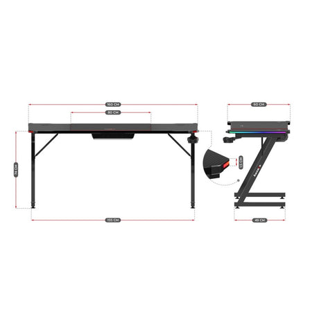 Huzaro Hero 4.8 RGB 160 cm gaming desk - image 19