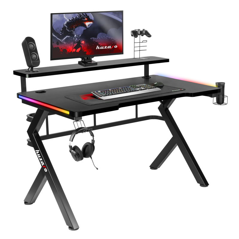 Huzaro Hero 5.0 RGB Black 120 cm gaming desk - image 1