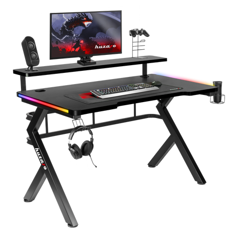 Huzaro Hero 5.0 RGB Black 120 cm gaming desk - image 1