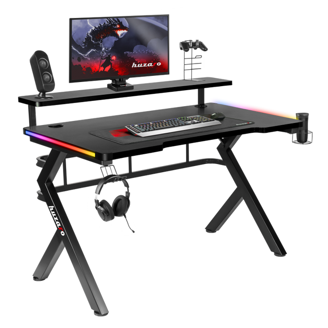 Huzaro Hero 5.0 RGB Black 120 cm gaming desk - image 1