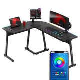 Huzaro Hero 6.0 RGB Black 147 cm corner gaming desk - image 1