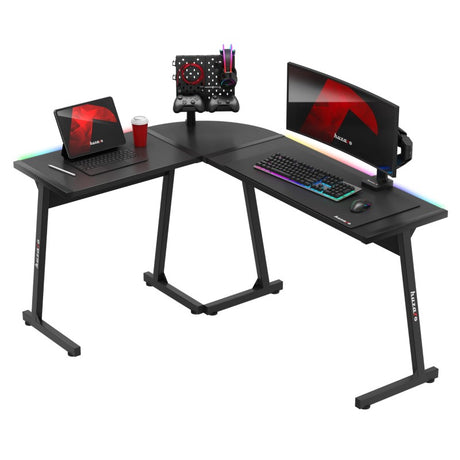 Huzaro Hero 6.0 RGB Black 147 cm corner gaming desk - image 2
