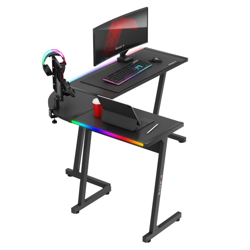 Huzaro Hero 6.0 RGB Black 147 cm corner gaming desk - image 5