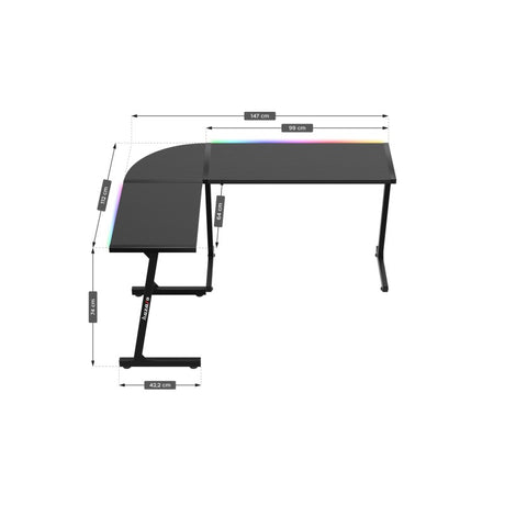 Huzaro Hero 6.0 RGB Black 147 cm corner gaming desk - image 13