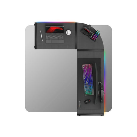 Huzaro Hero 6.0 RGB Black 147 cm corner gaming desk - image 15