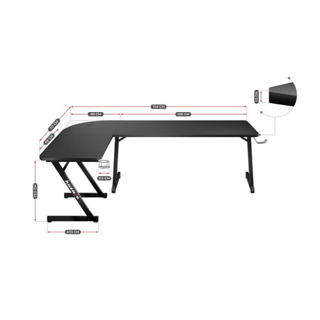 Huzaro Hero 7.0 154 cm corner gaming desk - image 10