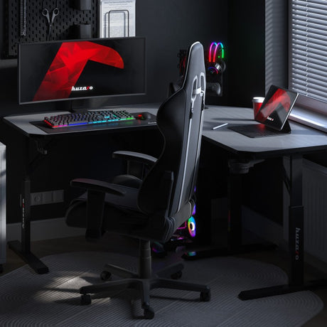 Huzaro Hero 7.3 Black 140 cm adjustable corner gaming desk - image 4