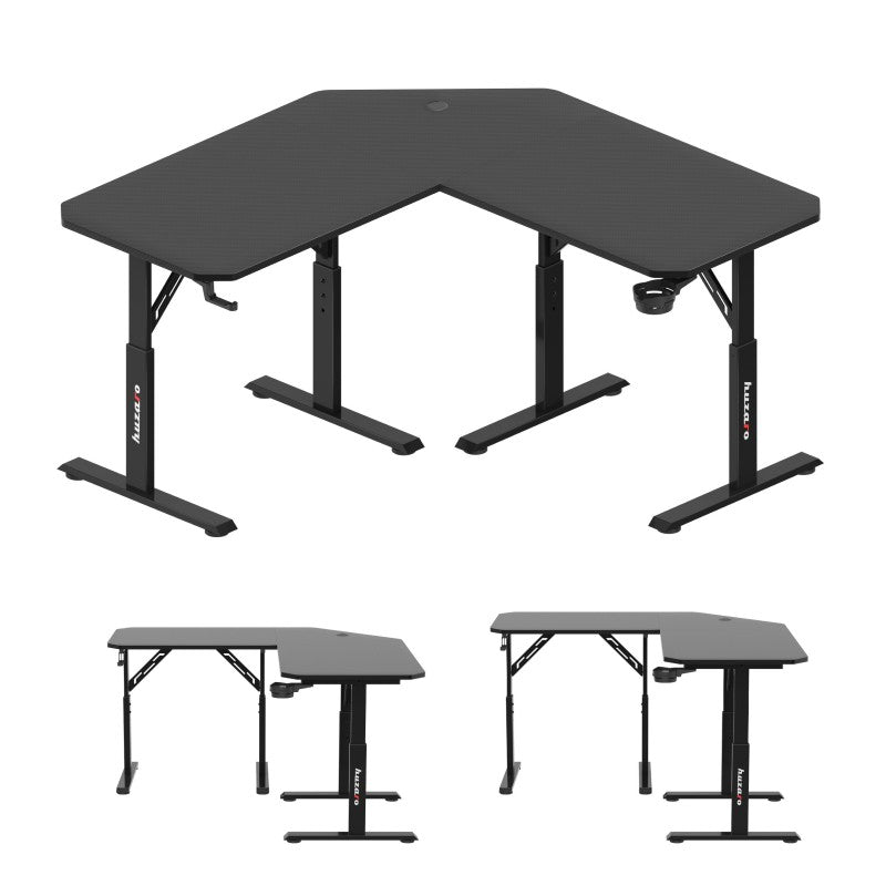 Huzaro Hero 7.3 Black 140 cm adjustable corner gaming desk - image 8