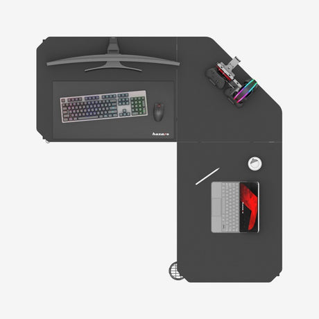 Huzaro Hero 7.3 Black 140 cm adjustable corner gaming desk - image 15