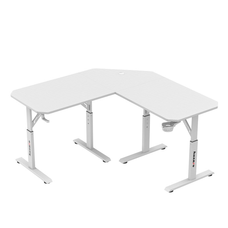 Huzaro Hero 7.3 White 140 cm adjustable corner gaming desk - image 2
