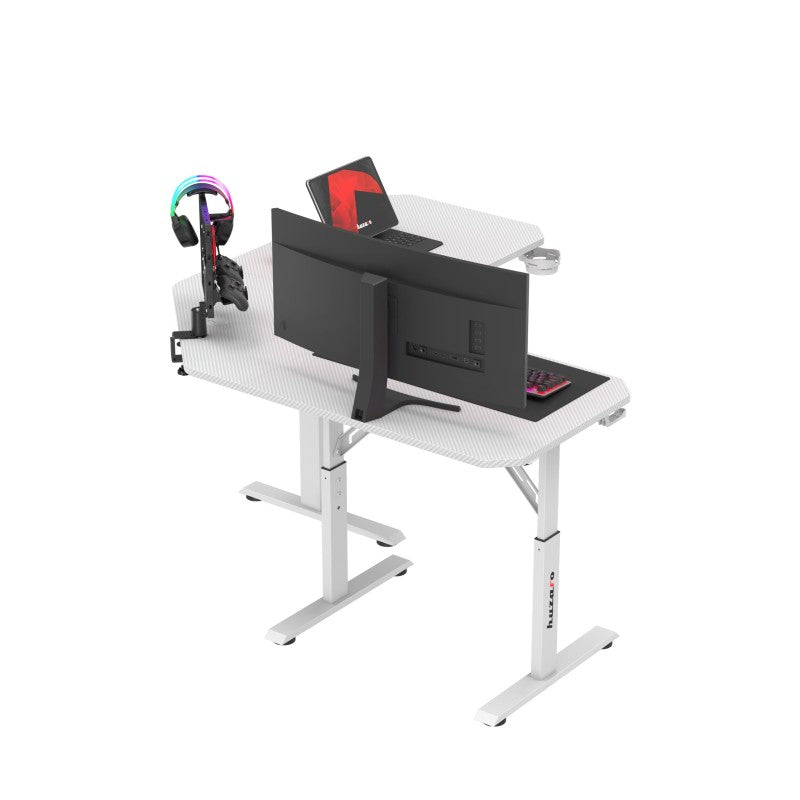 Huzaro Hero 7.3 White 140 cm adjustable corner gaming desk - image 6