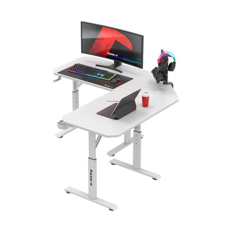 Huzaro Hero 7.3 White 140 cm adjustable corner gaming desk - image 8